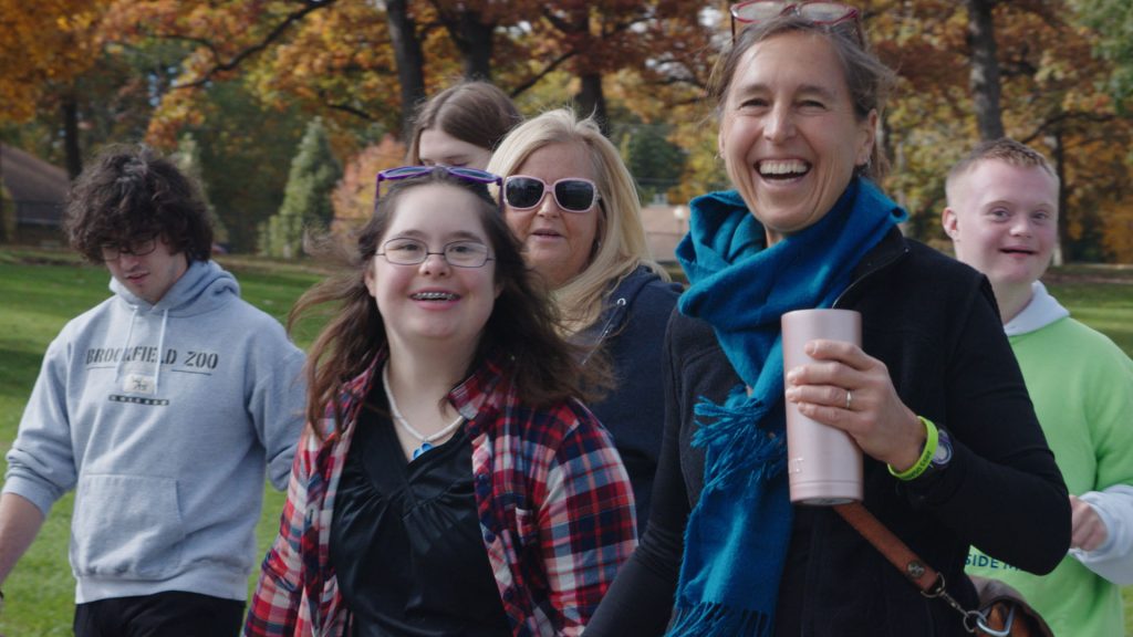 Friends and family from the Down Syndrome Association Northwest Indiana together at a fall event